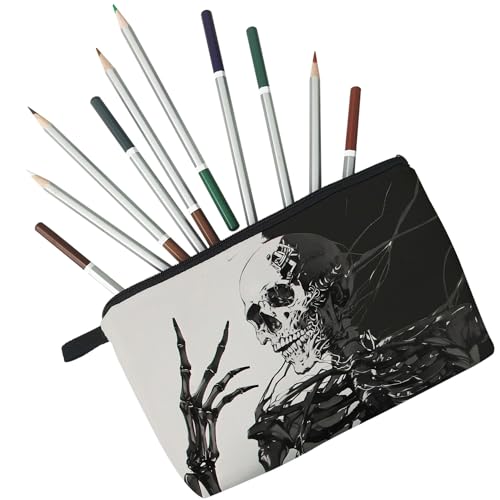 Skeleton Gifts Gothic Skeleton Makeup Bag Cute Small Organizer Bag Travel Toiletry Zipper Pouch Skull Cosmetic Bag Halloween Birthday Gift for Gothic Lovers Women4
