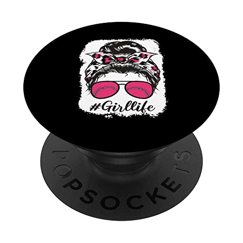 Baseball Girl life Leopard Print Game Day Lover Mothers Day PopSockets PopGrip Intercambiable