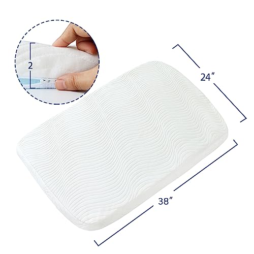 Mini Crib Mattress Topper 38" X 24", Fits For Dream On Me, Davinci & Delta Children Mini Crib, Waterproof Bamboo Cover, Dual Sided (Firm For Babies) And Soft Memory Foam (For Toddlers), Mini Mattress #TOP5