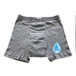 ZiaWorld Washable Incontinence Pants for Men with Fly Cotton Boxer Briefs Shorts for Mens Urinary Leakproof Reusable Underwear 50 ML Absorbent Breathable Odour Control (XL)