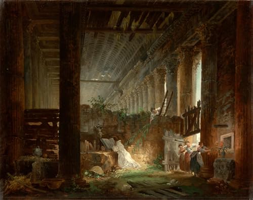 Affiche un ermite priant par Hubert Robert pour décoration murale salon