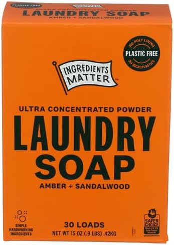 Ingredients Matter Laundry Powder Amber Sandalwood 15 oz (Pack of 8)