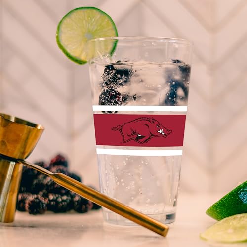 Image of Logo Brands NCAA 16 oz Pint Glass - Durable Glass With Bold Team Color- Chip-Resistant Rim Drinkware For Fans, Tailgates, Home Bars & Everyday Use