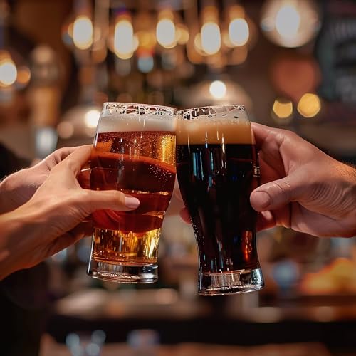 20oz Pilsner Beer Glasses Set of 6, Classic Beer Glass, Large Capacity Beer Cup, Stylish Beer Gifts, Beer Cups and Mugs - Image 4