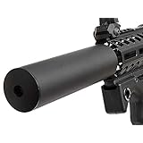 【 良品武品 】高性能消音 4室構造 タクティカル サイレンサー サプレッサー 14mm 逆ネジ金属製/BK ブラック 大型 太い NAVY SEALS定番