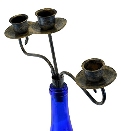 Southern Homewares Wine Bottle Topper Candelabra 3 Candle Holder