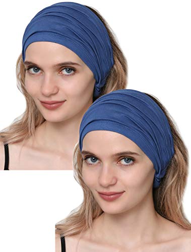 Preisvergleich Produktbild Deresina Elastisches dehnbares Stirnband, Haarband für Haarausfall (Carolina Blue)