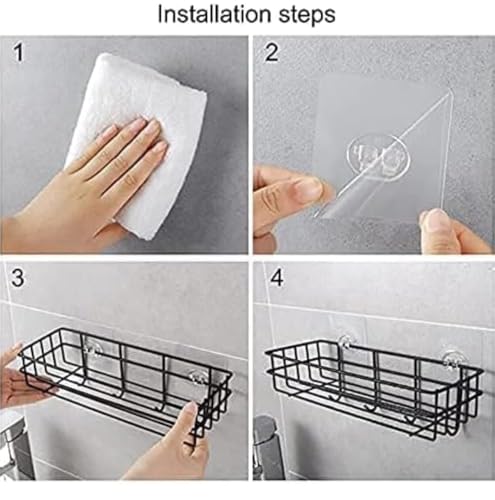 Image of TEKCOOL Aluminium Self-Adhesive Bathroom Shelf with Hooks - Space-Saving Wall Mounted Shelf for Bathroom Essentials - Durable, No-Drill Required - Sleek Design. (Pack of 1)