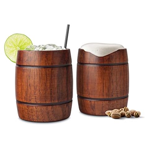 Final Touch Wooden Barrel Tumblers for Drinks Cover