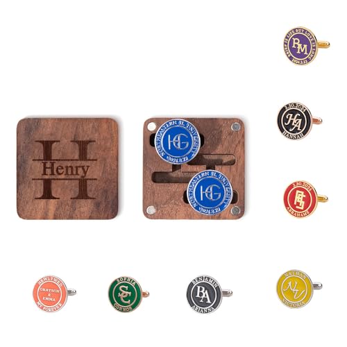 Mancuernillas personalizadas para hombre con caja esmalte colorido miniatura 1