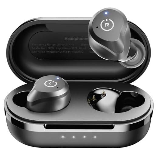 TOZO NC9 Hybrid Active Noise Cancelling Wireless Earbuds, ANC in Ear Headphones IPX6 Waterproof Bluetooth 5.0 TWS Stereo Earphones, Immersive Sound Premium Deep Bass Headset,Black