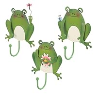 DOITOOL 3pcs Frog Shaped Wall Hooks Decorative Hanging Organizer for Keys Coats Bags Stylish Storage Hangers for Kitchen Bathroom Entryway Living