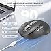Wireless Bluetooth Mouse,Multi Device Ergo Computer Mouses,Metal 4-Way Super Scrolling,± 3200 DPI,10 Buttons,Plug&Play,Quiet,Rechargeable,USB Cordless Mice for Laptop,Tablet,Mac,iPad,PC,Phone All Grey