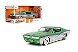 Jada Toys Bigtime Muscle 1:24 1969 Pontiac GTO Die-cast Car – Opening Doors, Hood, Trunk, Rubber Tires(Candy Silver/Green)