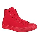  Elara Unisex Sneaker sportlich High Top Turnschuh Chunkyrayan Red-39