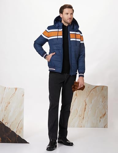 Image of Amazon Brand - Symbol Men's Quilted Hooded Bomber Standard Length Jacket (Previously House & Shields)