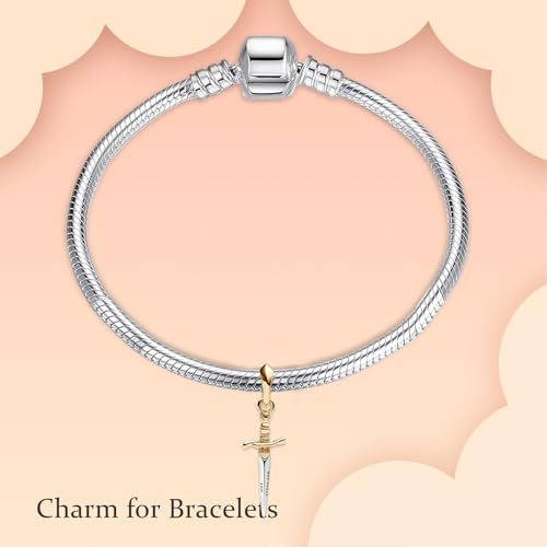Image of S925 Sterling Silver Gold Plated Romantic Charms, Gifts for Mom Girlfriend Family on Valentine's Day Birthday Christmas Anniversary, Bracelet Necklace Bead Charm