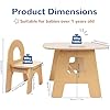 Amazon.com: wooshwa Wooden Toddler Table and 2 Chairs Set, Kids Table ...
