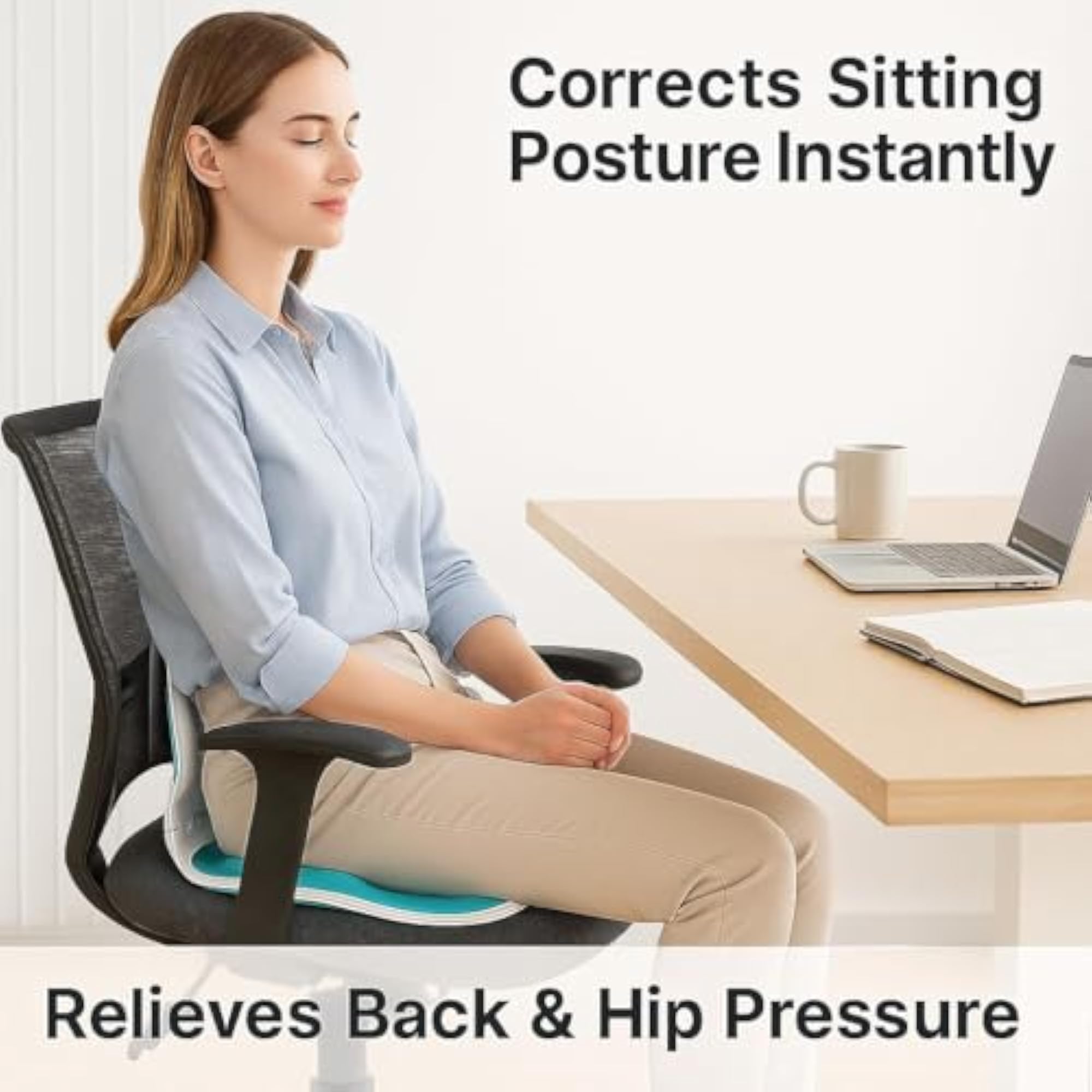 Premium Posture Correcting Office Seat Cushion, Ergonomic Support