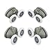 4-Pack Twin Butterfly Shower Door Top and Bottom Rollers, Adjustable for 19mm/23mm/25mm/27mm Wheels, 6mm Thick Nylon Wheels, Fits 4–6mm Glass Thickness, 3–7mm Mounting Hole(27mm)