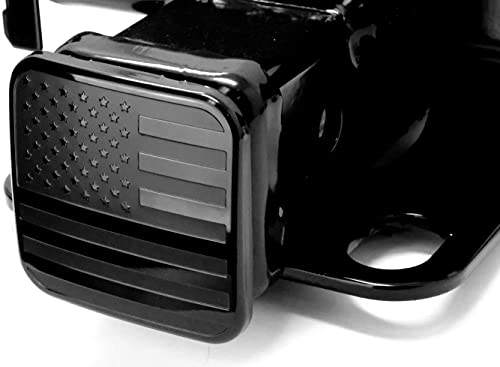 Mull Usa Flag Metal Hitch Cover Plug (Fits 2.5" Receiver, Black) #TOP3