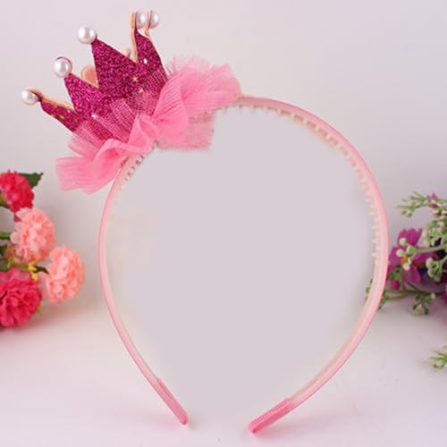 Image of Babymoon Princess Girl's Pearl Crown Headband | Hair Accessories | Darkpink