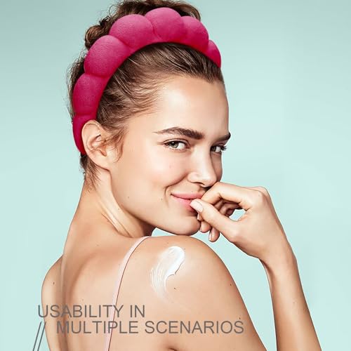 DRESHOW Spa Headband for Women Sponge Headband for Washing Face Clouds Soft Terry Cloth Makeup Skincare Headbands - Image 3