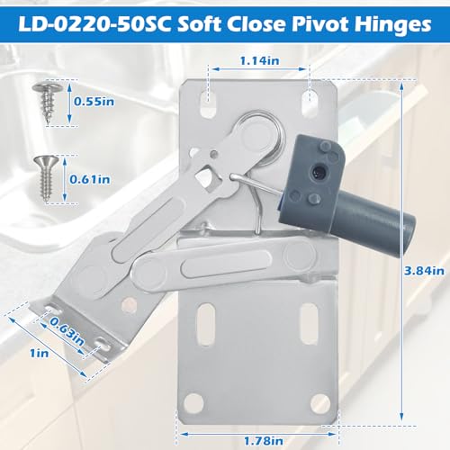 Image of LD-0220-50SC Soft Close Pivot Hinges Self Closing Cabinet Door Hinge