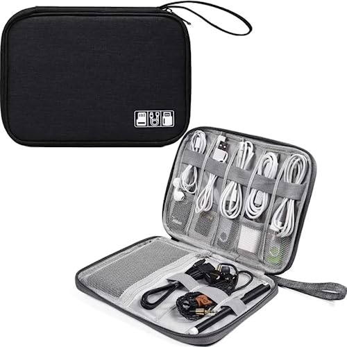 Bolsa Case Organizadora De Cabos Acessórios Eletrônico Fio Estojo Bag (Preto)