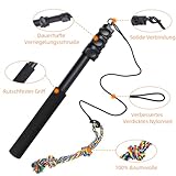 autozen Reizangel Hunde, 124cm Reizangel 6 Stücke für Hunde längenverstellbar Hundespielzeug aus Aluminiumlegierung mit 3 Hundespielzeug Seil für Training