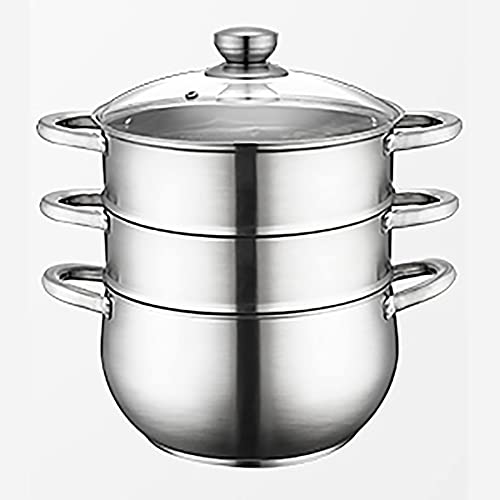 XBR Olla de Vapor/Olla de Sopa Olla de Sopa Engrosada para el hogar de Acero Inoxidable 304 Olla de Cocina binaural Olla de Cocina de inducción de Gas (Size : 18cm) (22cm) Cover