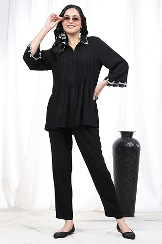 Image of TRENDMALLS Women's Cotton Rayon Co-Ords Set Kurta Pant for Women