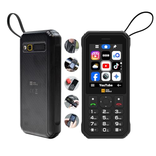 AGM M11 Rugged Mobile Phones, 4G Unlocked Dual SIMs, Cloud Apps/Mobile Hotspot/Torch/FM, Reverse Charging/4000mAh/Built-in USB-C Lanyard, IP68 & IP69K