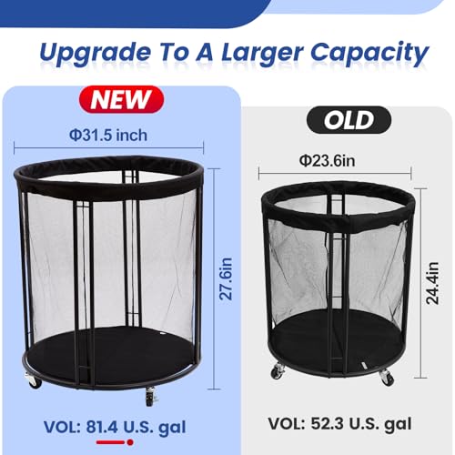 Kingarage-Ball-Storage-Bin-Sports-Ball-Storage-Cart-Ball-Holder-with-Wheels-for-Basketball-Soccer-Garage-School-Indoor-Outdoor-Ball-Basketball-Storage-Rack-Upgraged