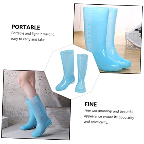 Gadpiparty Transparent High Rain Boots for Women Pvc Rain Shoes with Durable Sole for Comfort and Traction Easy to Wear and Clean for Wet Conditions2
