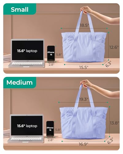 Image of BAGSMART Tote Bag for Women, Tote Bag with Zipper Work Tote with Compartments Nurse Shoulder Hanbag for Travel, Gym