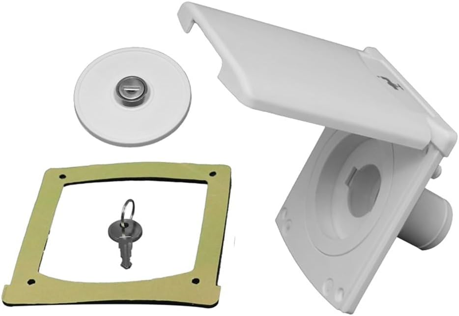 RV Water Inlet With Magnetic Lock And Square Bayonet Cap, Gravity Fill Hatch For Fresh Water Connection In Camper, Boat, Includes 2 Keys, Fresh Water Tank Connection