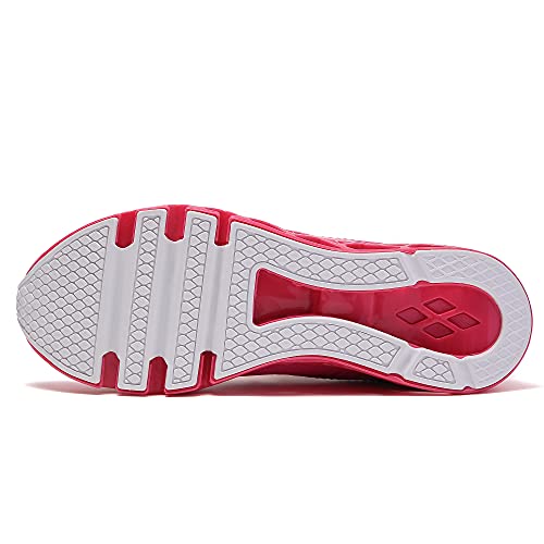 Tsiodfo Girls Athletic Shoes Kids Girls Walking Shoes Mesh Breathable Youth Fashion Sport Running Sneakers Tennis Jogging Shoes Rose Red Big Kid Size 5.5 #TOP3