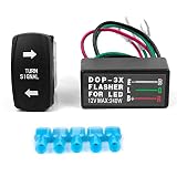 CULMKARI Turn Signal Rocker Switch with Flasher Green LED On/Off/On ATV UTV Kit Compatible with RV V