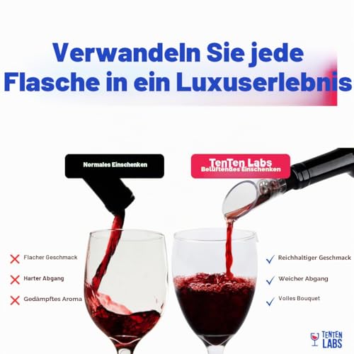 Foto von TenTen Labs Weinbelüfter und Weindekanter, 2er-Pack, Schwarz