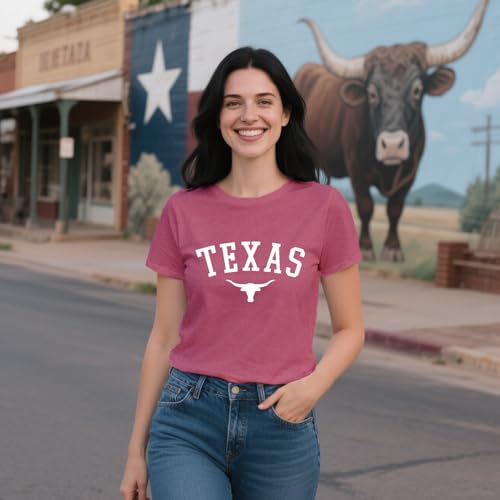 Texas Shirts for Women Texas State Longhorn T-Shirt Casual Texans Pride Cowgirl Tee Tops4