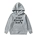 JEUROT Christmas Children's Fashion Hooded Pullover Casual Winter Letters English Print Pocket Decoration (1-Grey, 8-10Years)