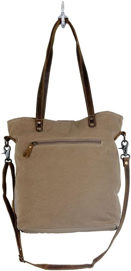 Myra Bag Aesthetic Shoulder Bag Upcycled Cotton & Leather S-2809 - Image 6