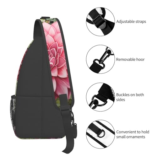 Bolso bandolera unisex con diseño de planta de loto ligero miniatura 5