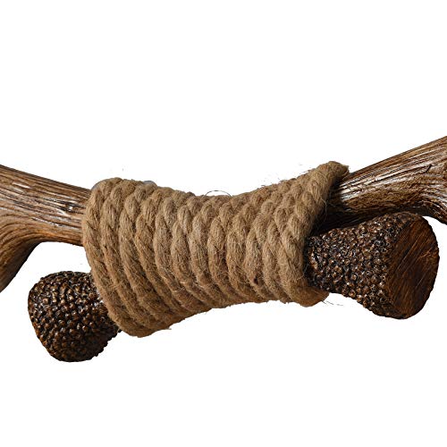 Gdae10 Hanging Lights, 2 Heads Resin Deer Horn Pendant Light Fixture Vintage Retro Antler Ceiling Lamp (E27 Bulbs, Without) With Chain, Rustic Antique Unique Home Bedroom Restaurant Cafe Bar #TOP3