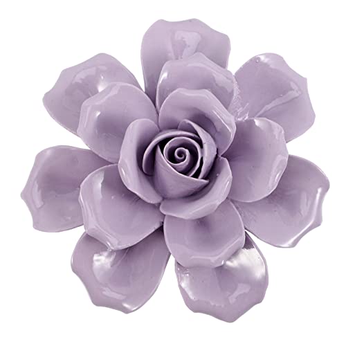 BESTOYARD Adorno De Pared Cerámico Rosa 3d Decoración Floral Creativa 9 Cm Material Cerámico Adecuado Para Sala y Dormitorio Accesorio De Pared Flores Artificiales