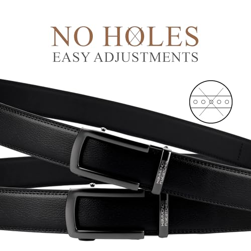 Image of HAMMONDS FLYCATCHER Genuine Leather Belt for Men - Perfect for Formal and Casual Wear - Adjustable Waistband up to 46 Inches - Autolock Belt for Formal and Casual Wear