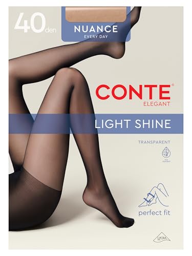 Image of Conte Tights Control Top Semi Opaque Pantyhose Silky Matte Effect Nuance 40 Den
