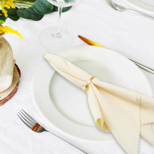 JarThenaAMCS 100Pcs Gold Metal Napkin Rings Stainless Steel Napkin Holders Round Metal Napkins Buckle for Wedding Christmas Party Dinner Table Setting Decor by JarThenaAMCS - Image 7