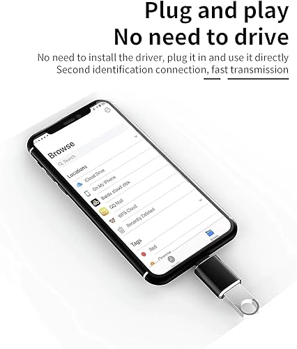 Image of JGD Lightning to USB 3.0 OTG for iPhone /iPad OTG Connector Extender Convertor for All iOS Devices, USB Female Connect USB Flash Drive,Keyboard,Mouse, Only Data Transfer, Charging is NOT Supported